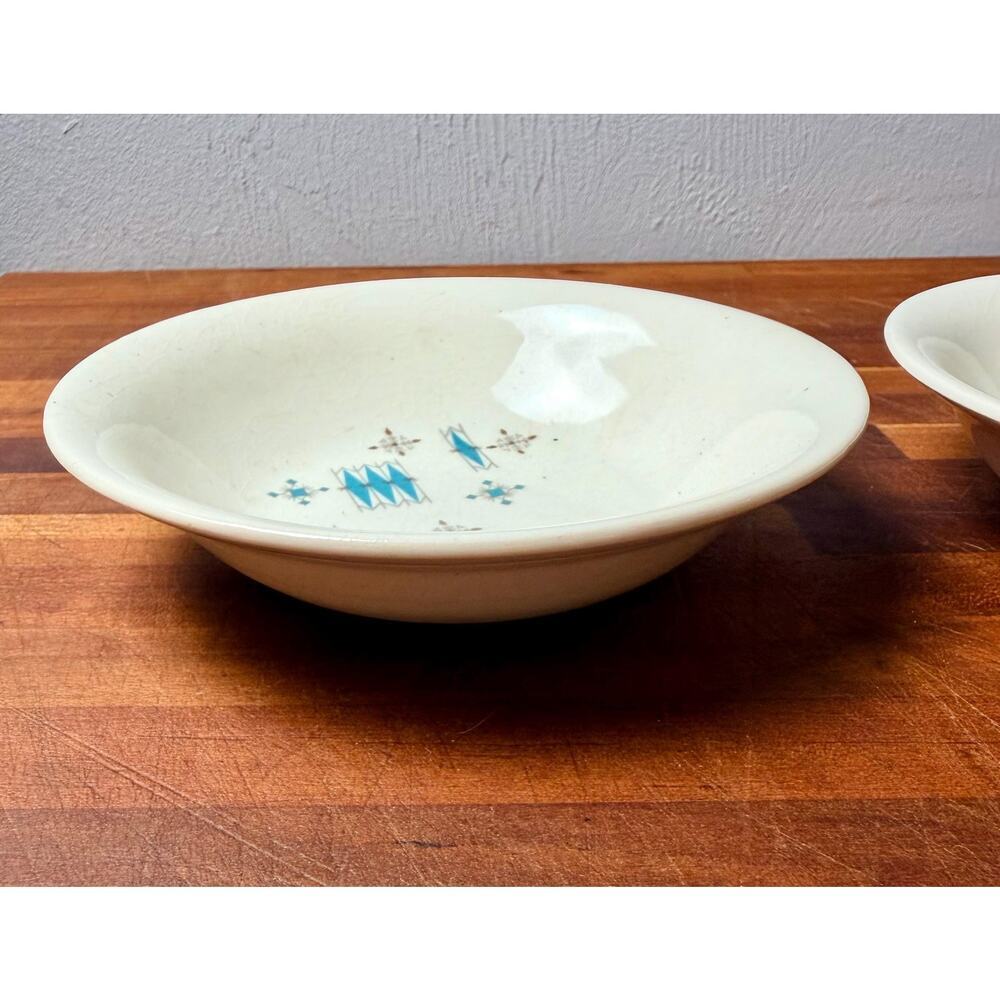 Set of 2 Mid Century Modern Atomic Starburst Berry Bowls | Turquoise Trinket - Picture 13 of 15